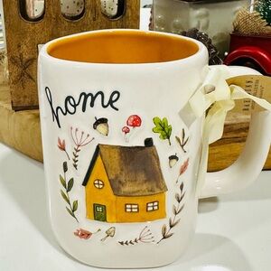 Rae Dunn Home watercolor Ceramic Mug with Yellow Interior NWT fall 2025
